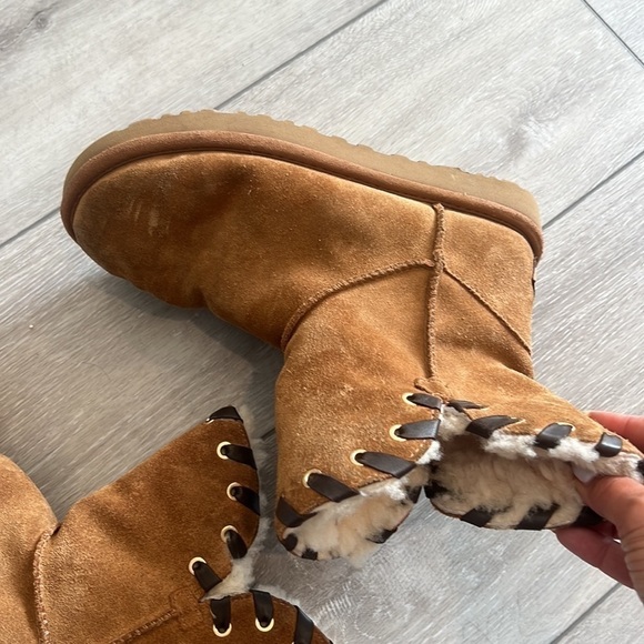 Ugg chestnut Aidah slip on suede sheepskin ankle boot size 6 - Picture 6 of 13